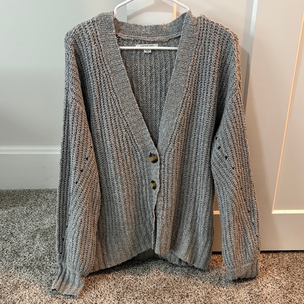 American Eagle Outfitters Heather Gray Cardigan